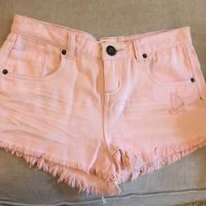 Pink jean shorts!